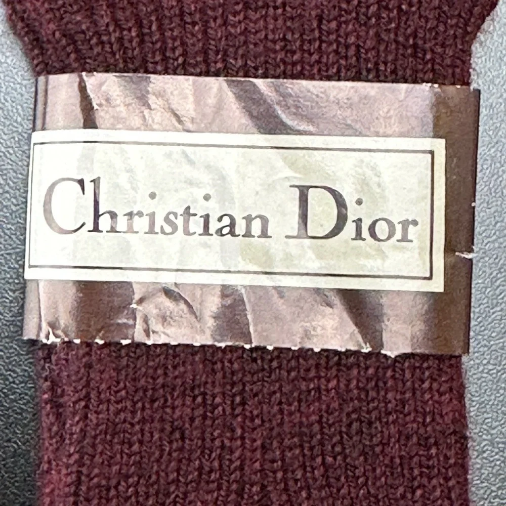 Vtg Christian Dior Burgundy Orlon Acrylic Nylon Socks‎ Size 10-13 NWT